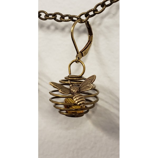 Spiral Wire Antique Bronze cages 20x18mm (2) - Image 3