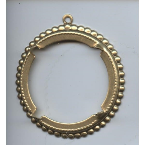 Beaded Edge Setting 38mm Raw Brass (1)