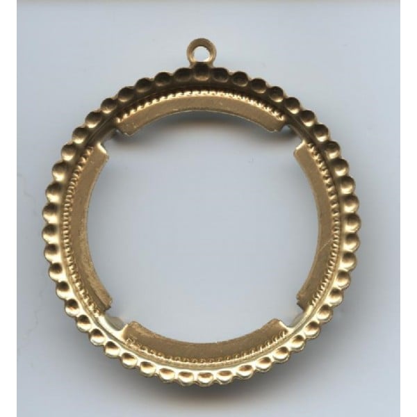 Beaded Edge Setting 38mm Raw Brass (1) - Image 2