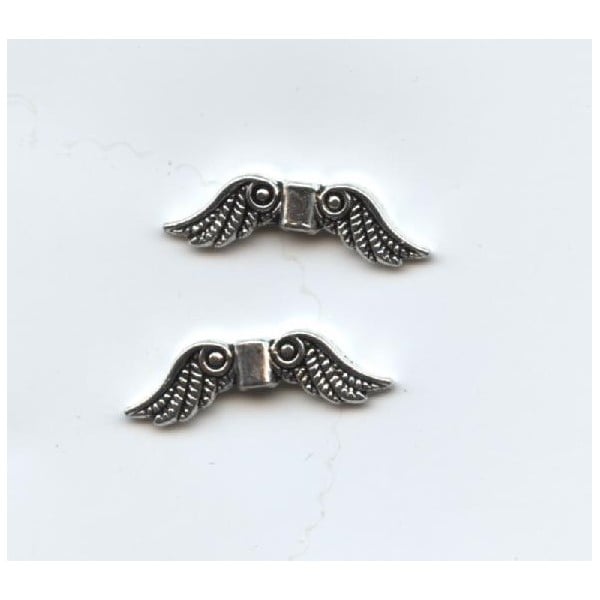 Angel Wings Spacer Beads Antique Silver (6)