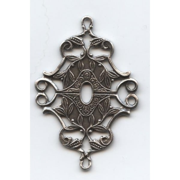 Grand Connector Base 50mm Oxidized Silver (1)