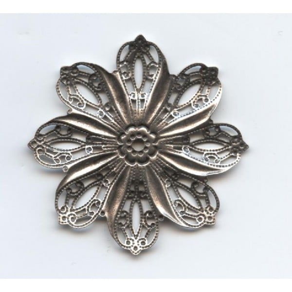 Filigree Flower Oxidized Silver 45mm (1)