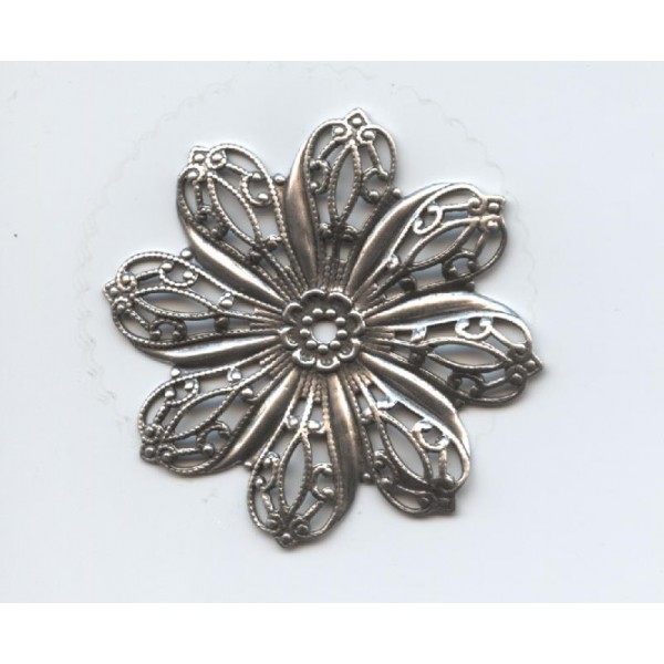 Filigree Flower Oxidized Silver 45mm (1) - Image 2