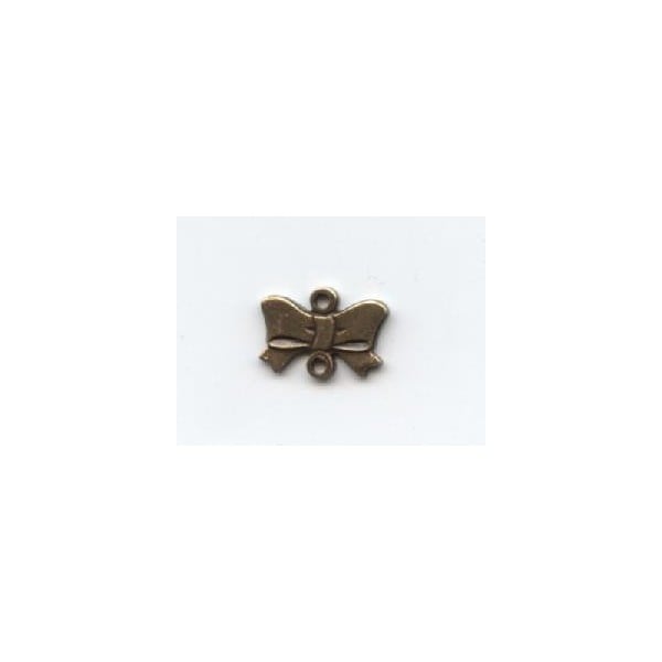 Tiny Bow Connectors Oxidized Brass 10mm (12)