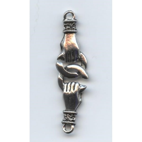 Locking Hands Connectors Antique Silver (2)