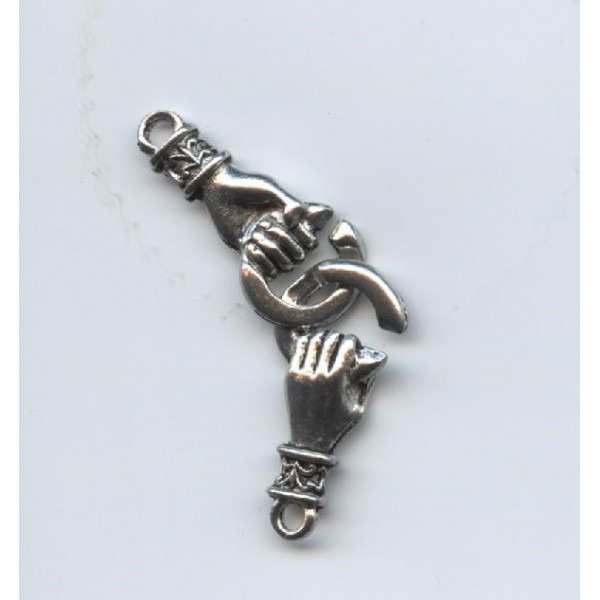Locking Hands Connectors Antique Silver (2) - Image 2