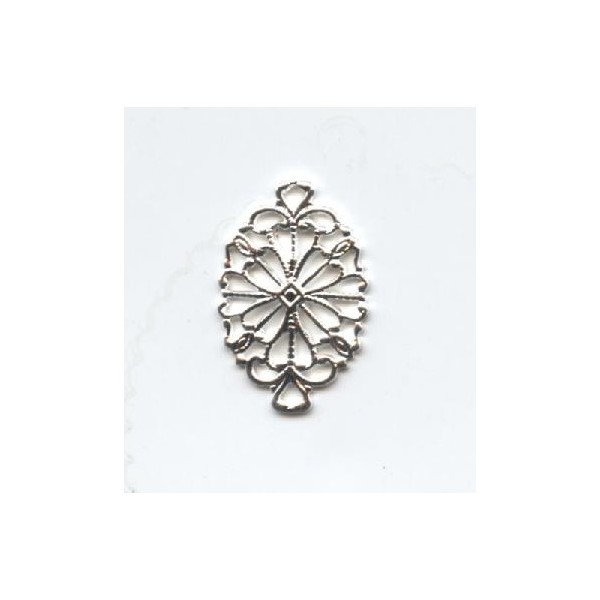 Dainty Filigree 20mm Connectors Bright Silver (6) - Image 2