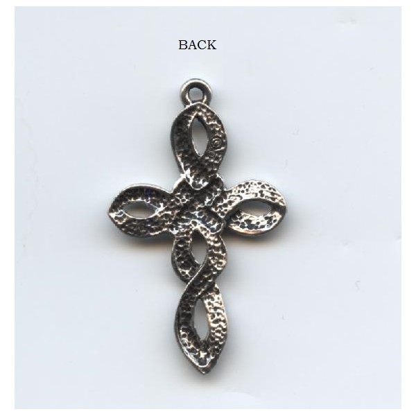 Cross pendant of twisted ribbon 38x23mm Antique Silver (1) - Image 2