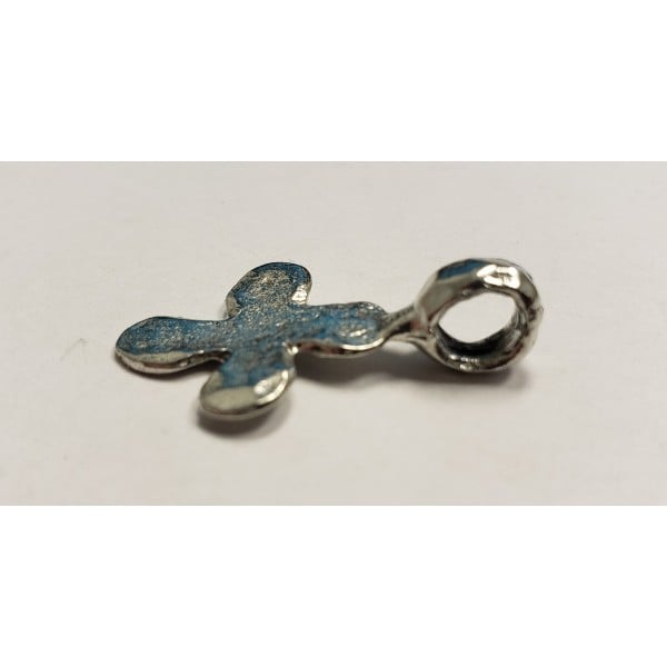 Hammered cross pendant with large loop, 31x19mm Antique Silver (1) - Image 2