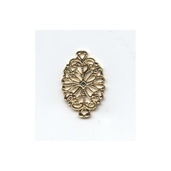 Dainty Filigree 20mm Connectors Bright Gold (6)