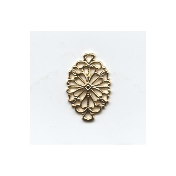 Dainty Filigree 20mm Connectors Bright Gold (6) - Image 2