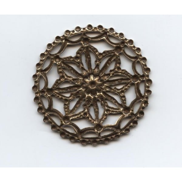Rosette Design with Openwork Oxidized Brass 41mm (1)
