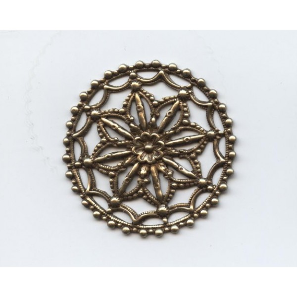 Rosette Design with Openwork Oxidized Brass 41mm (1) - Image 2