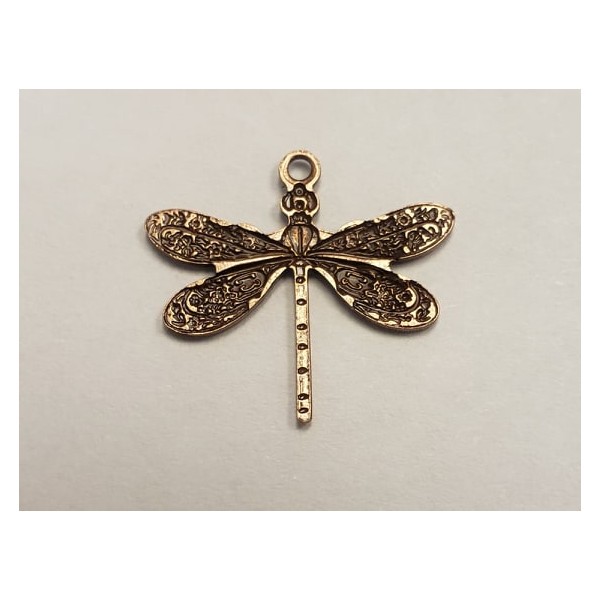 Victorian Style Dragonfly Pendants Oxidized Copper (12) - Image 2