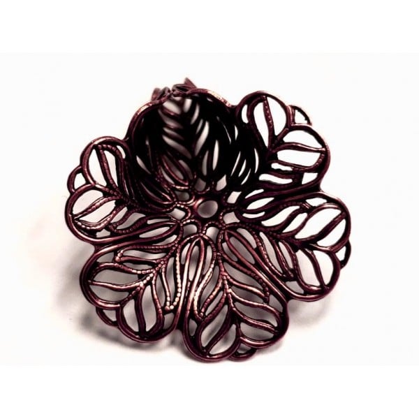 ^Flower Shaped Filigree Cone Oxidized Copper 34mm (1) - Image 2