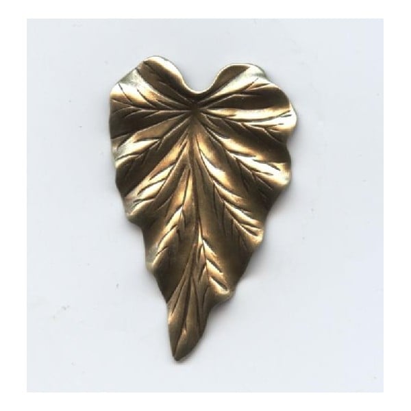 Large Leaf Oxidized Brass 38mm (6)