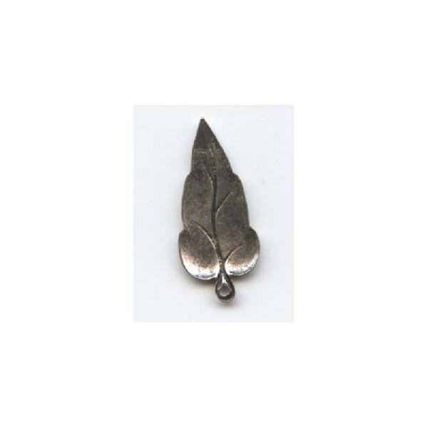 Long Leaf Pendant Oxidized Silver 22mm (6) - Image 2
