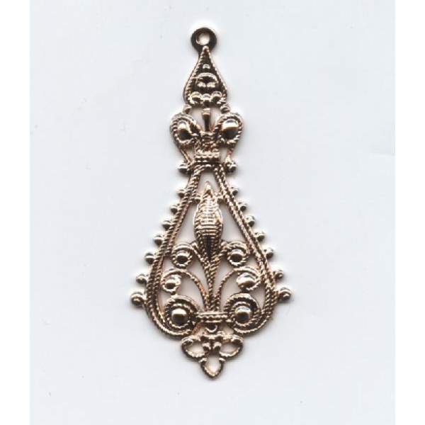 Filigree Pendant Drops 43mm Rose Gold Plated (6) - Image 2