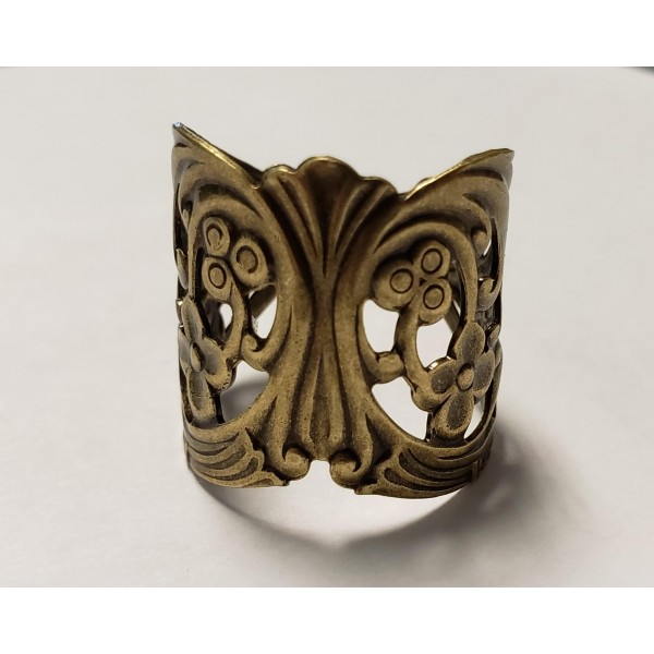 Floral Wrap Finger Ring Oxidized Brass (1) - Image 2
