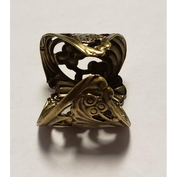 Floral Wrap Finger Ring Oxidized Brass (1) - Image 3