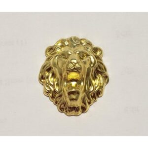 Head of A Growling Lion Raw Brass 30mm (1)