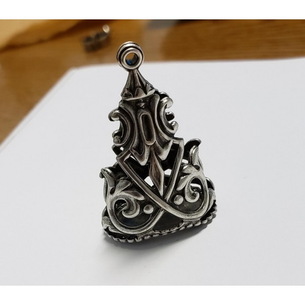 Fob Seal Drop Oxidized Silver 35mm (1) - Image 4