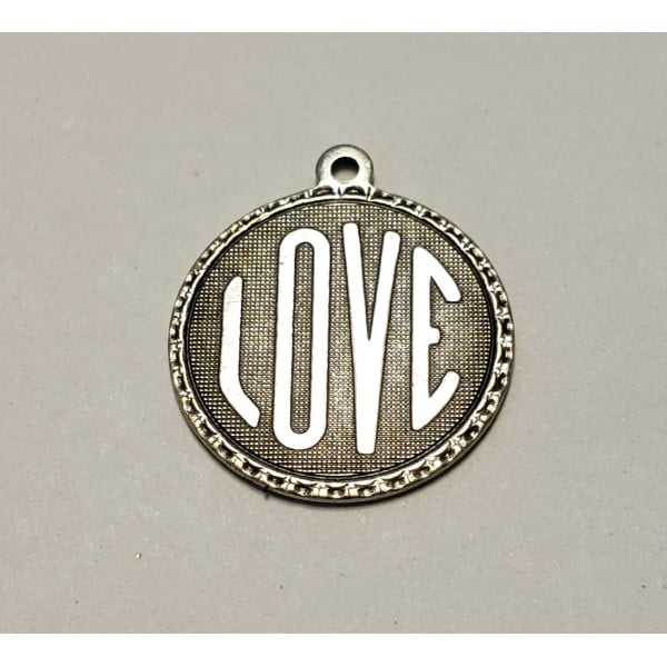 Love Charms Oxidized Silver brass 21mm (3)