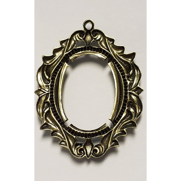 Romantic 30x22mm Setting Oxidized Brass (1) - Image 2