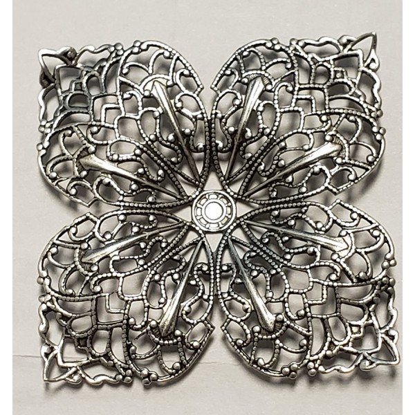 Four Points Large Filigree Oxidized Silver 43mm (1) - Image 2
