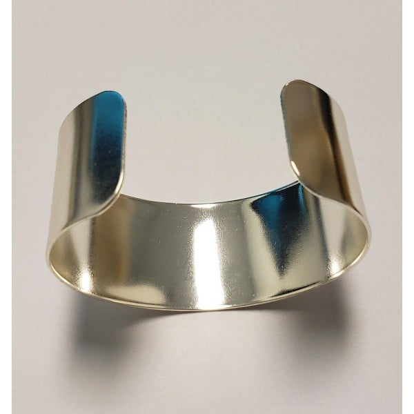 Smooth Sterling Silver plated Flat Cuff 28mm (1)