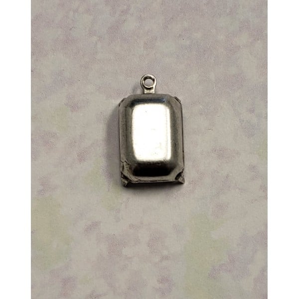Octagon Shape Setting Pendants 14x10mm Oxidized Silver (12)