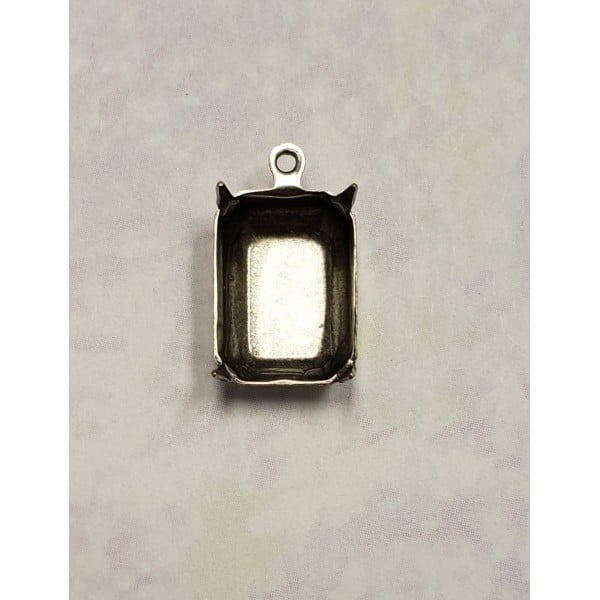 Octagon Shape Setting Pendants 14x10mm Oxidized Silver (12) - Image 2