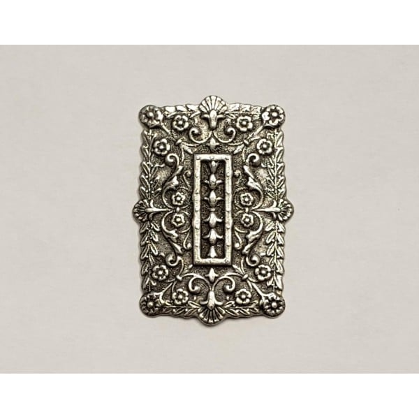 Embossed Rectangles Oxidized silver 35x25mm (6)