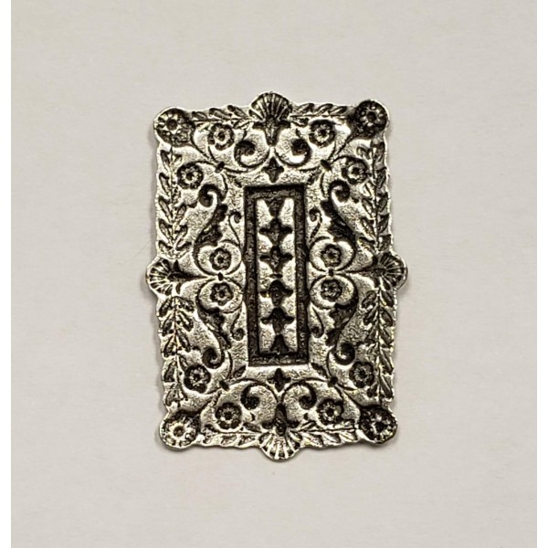 Embossed Rectangles Oxidized silver 35x25mm (6) - Image 2