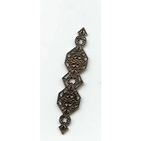 Elegant Filigree Borders Oxidized Silver 53x11mm (3)