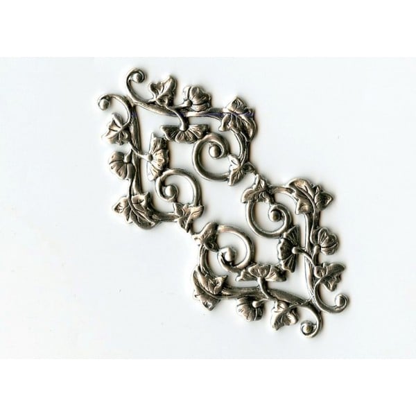 Morning Glory Motif Oxidized Silver Stamping (1) - Image 3