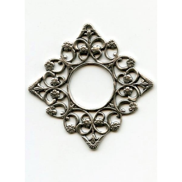 Square Floral Framework Oxidized Silver (1) - Image 2