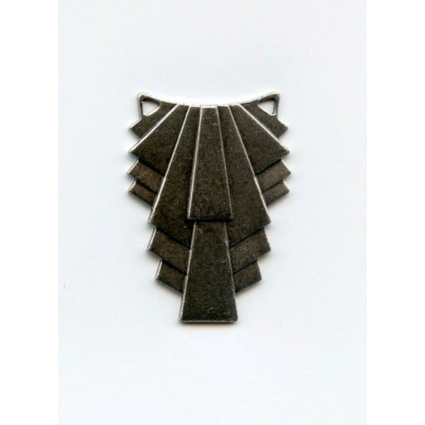 Art Deco Style Connectors Oxidized Silver 30x22mm (2)