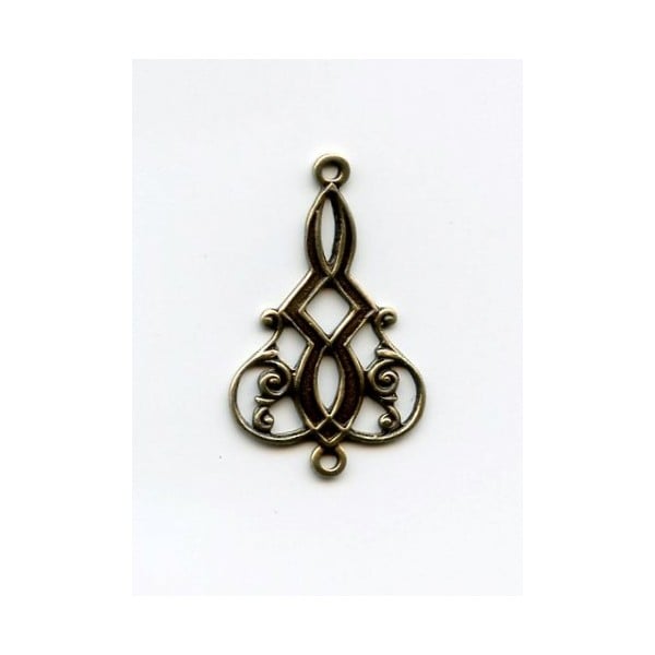 Elaborate Filigree Connectors Oxidized Brass (6)