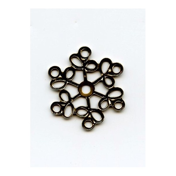 Round Filigree 25mm Connectors Oxidized Brass (6) - Image 2