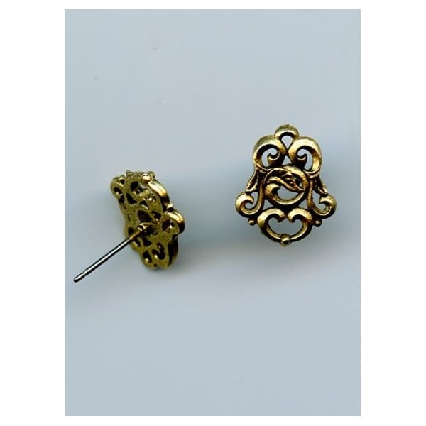 Florentine Scroll Earring Antique Gold (2)