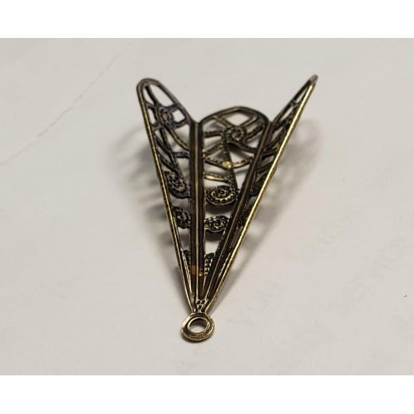 Filigree Pendant Made for Wrapping Oxidized Brass 38mm (2)