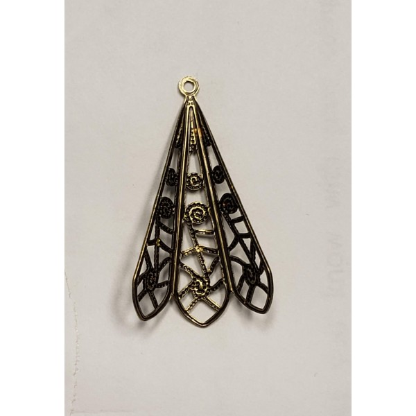 Filigree Pendant Made for Wrapping Oxidized Brass 38mm (2) - Image 2