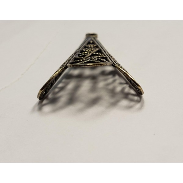 Filigree Pendant Made for Wrapping Oxidized Brass 38mm (2) - Image 3