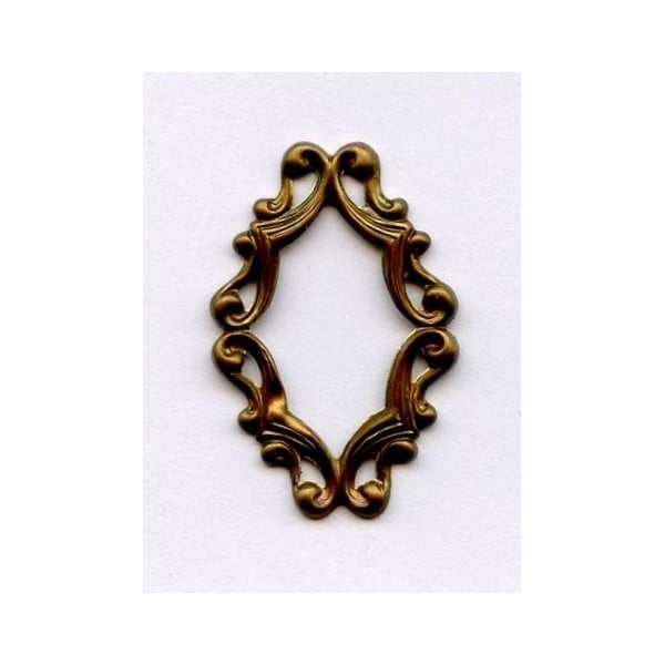Oval Filigree Framework 29x19mm Raw Brass (6)