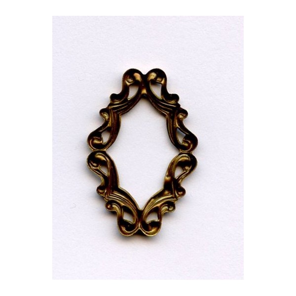 Oval Filigree Framework 29x19mm Raw Brass (6) - Image 2