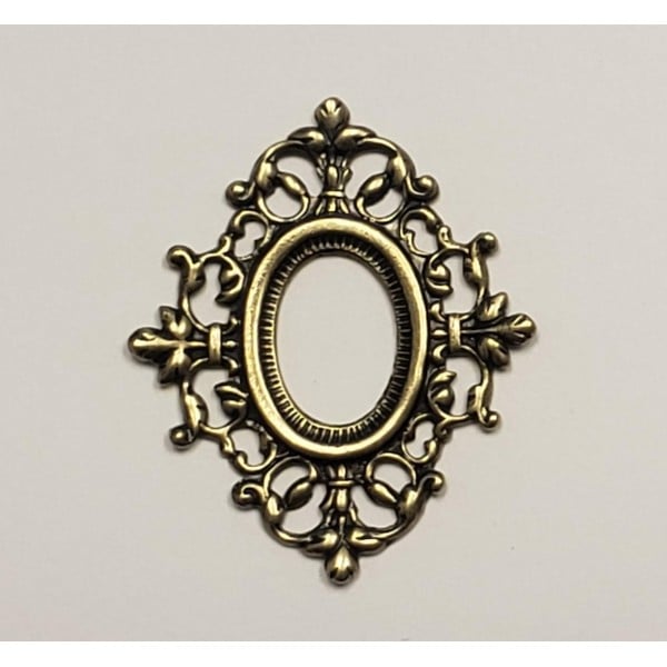 Ornate Filigree Frame 13x9mm Oxidized Brass (1)