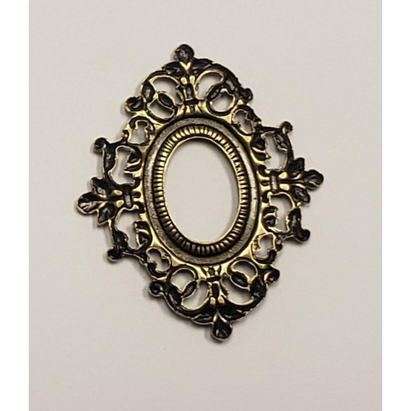 Ornate Filigree Frame 13x9mm Oxidized Brass (1) - Image 2