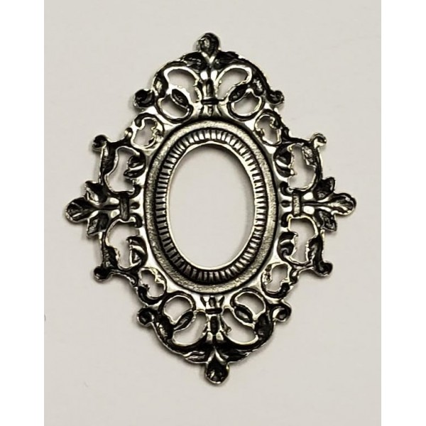 Ornate Filigree Frame 13x9mm Oxidized Silver (1) - Image 2