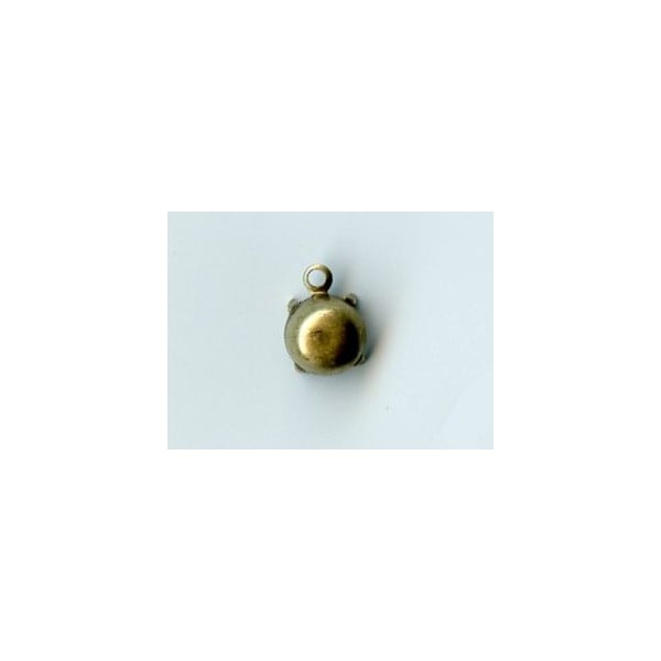 Round 6mm Settings 1 Loop Closed Back Oxidized brass (12)